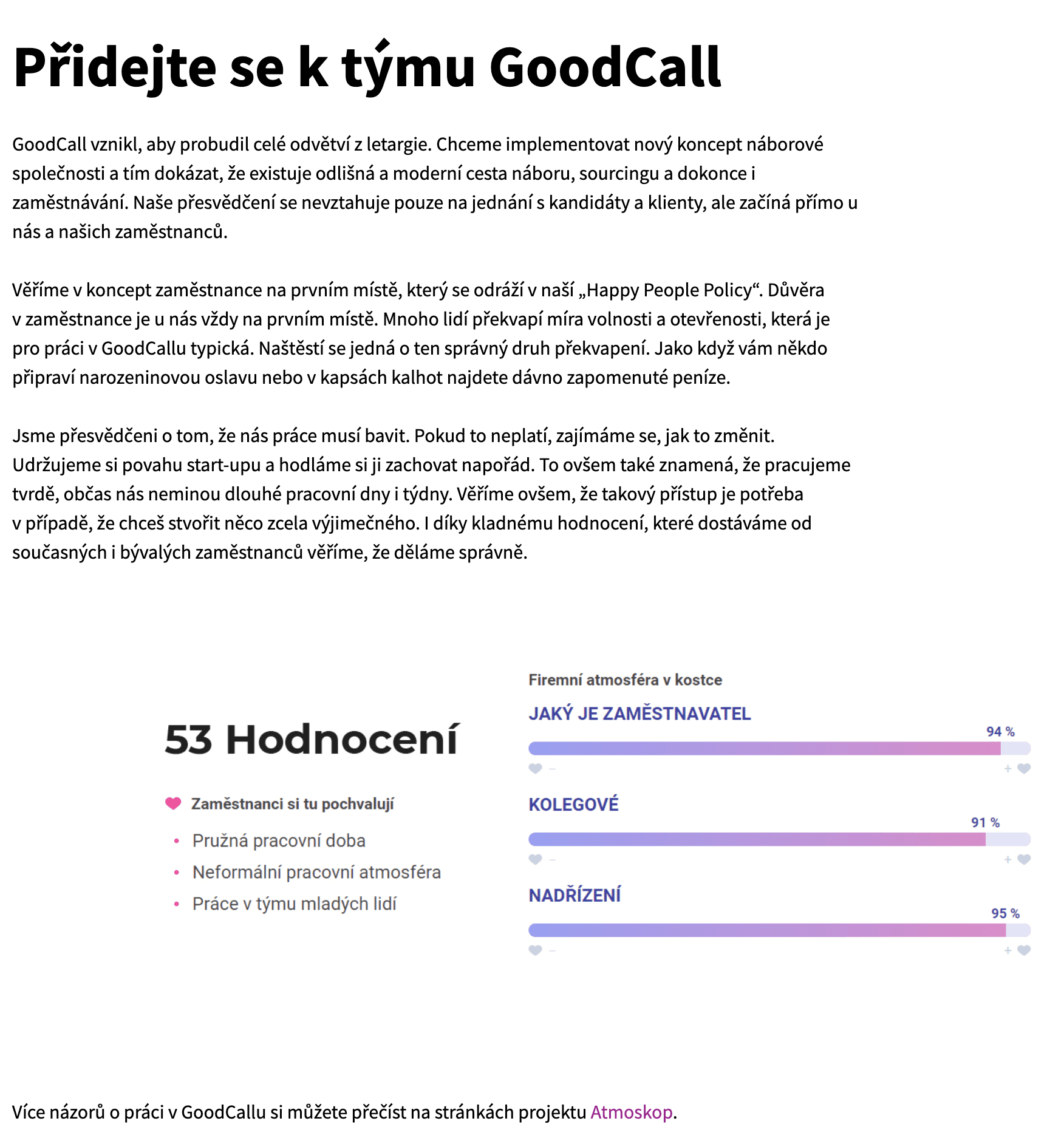 Kariérní stránky GoodCall
