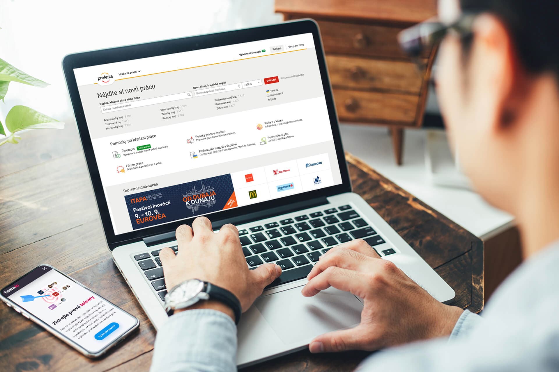 Bezplatné propojení Teamio PRO s Profesia.sk