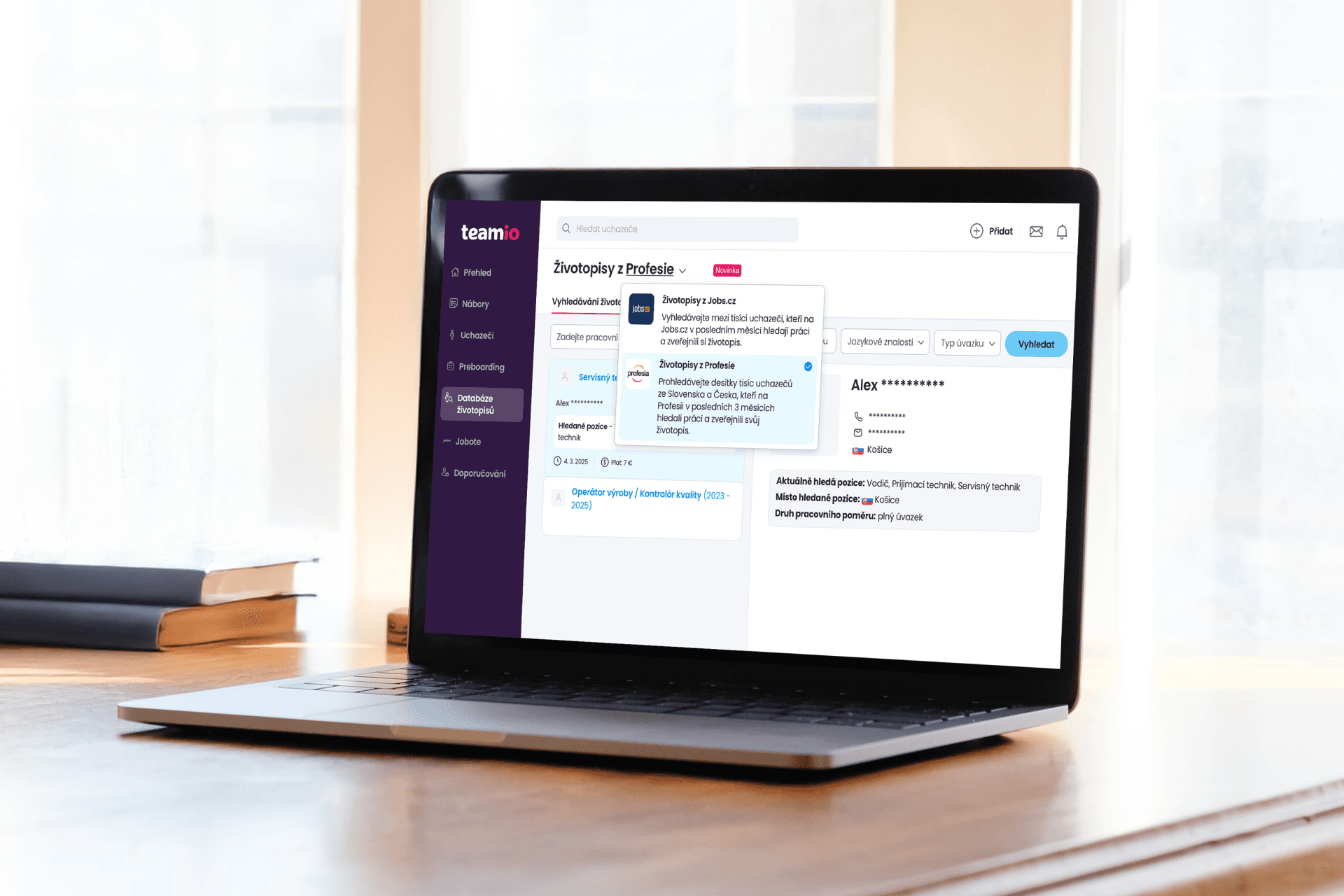Nábory: Databáze CV z Profesie v Teamiu
