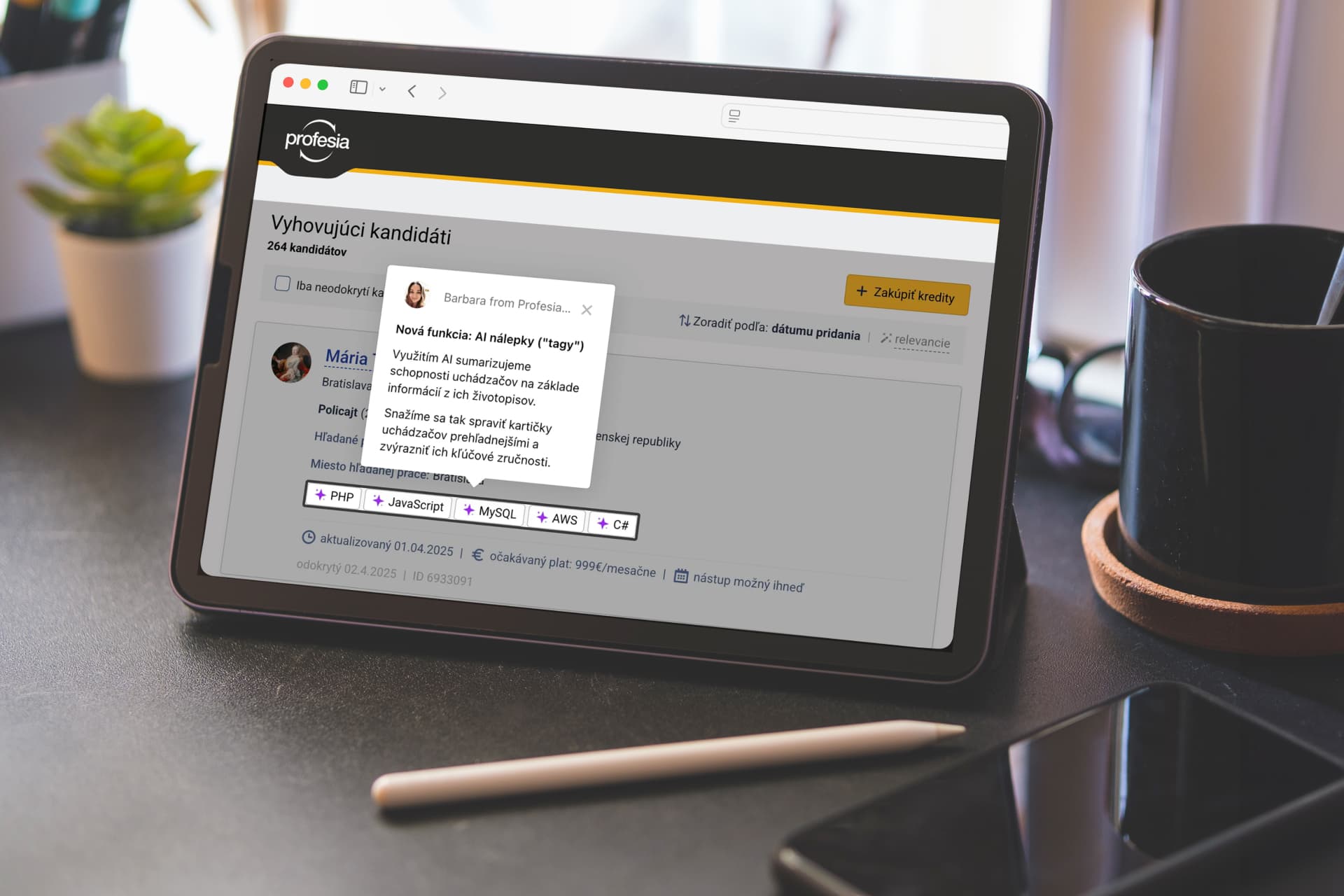 Databáza životopisov kandidátov na Profesia.sk