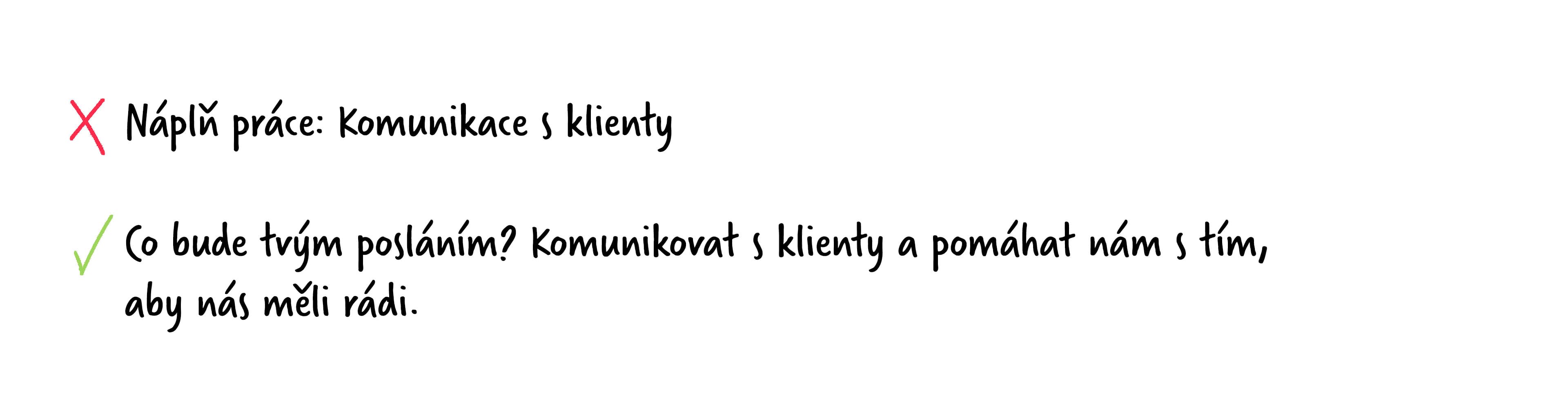 Náplň práce – ukázka