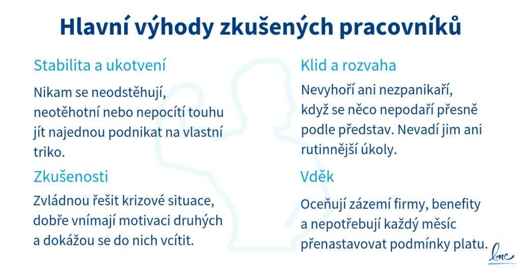 Výhody zkušených zaměstnanců