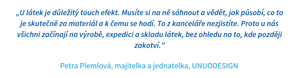 Citace Petry Plemlové z Unuodesign